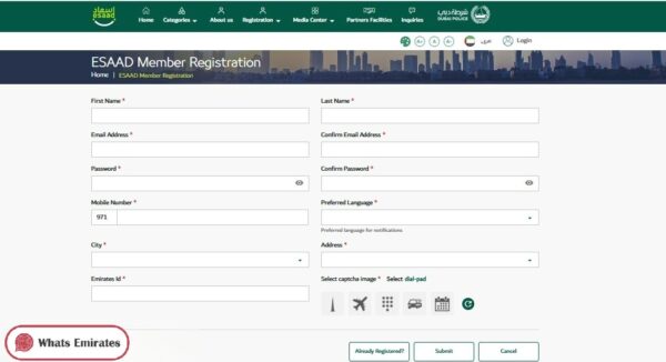 Esaad Card Registration Online Steps